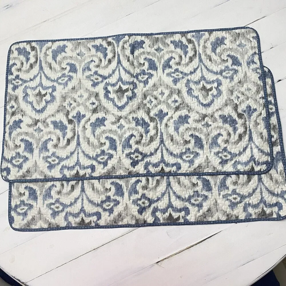 Tommy Bahama Home Cape Verde Smoke Gray Blue Quilted King Sham Set